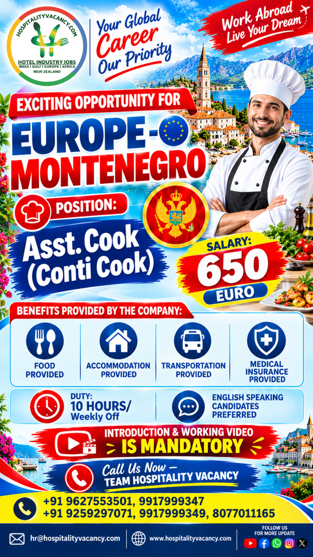 Europe Montenegro - Asst. Cook