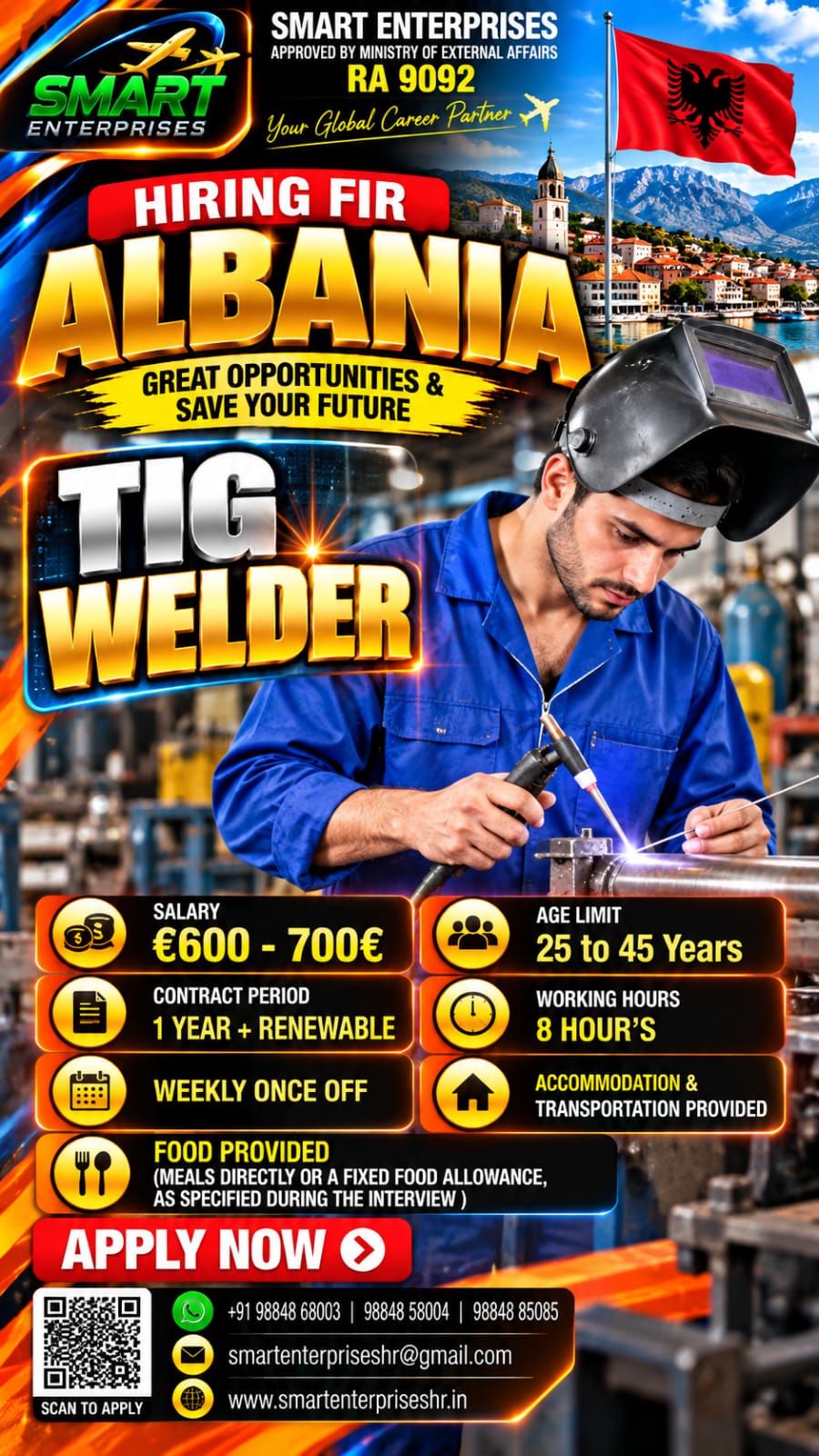 HIRING FOR ALBANIA