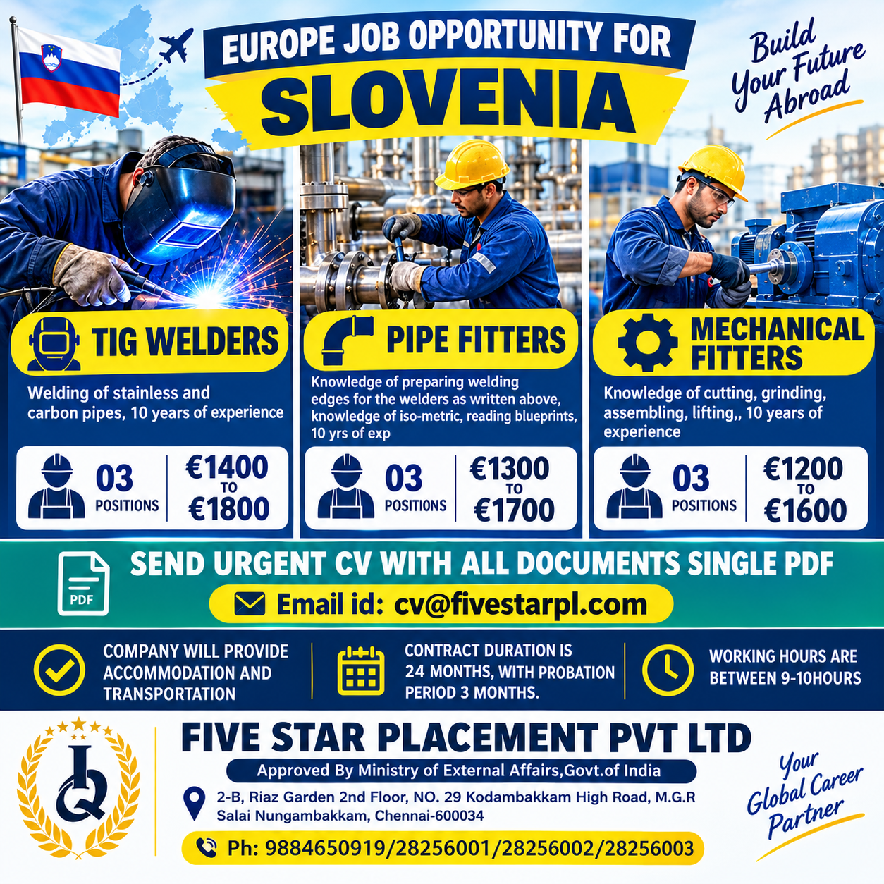 Recruitment poster for JOB OPPORTUNITY FOR SLOVENIA in Slovenia