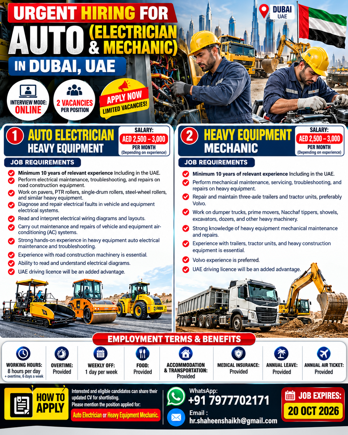 Heavy auto electrician / Heavy Equipment Mechanic
