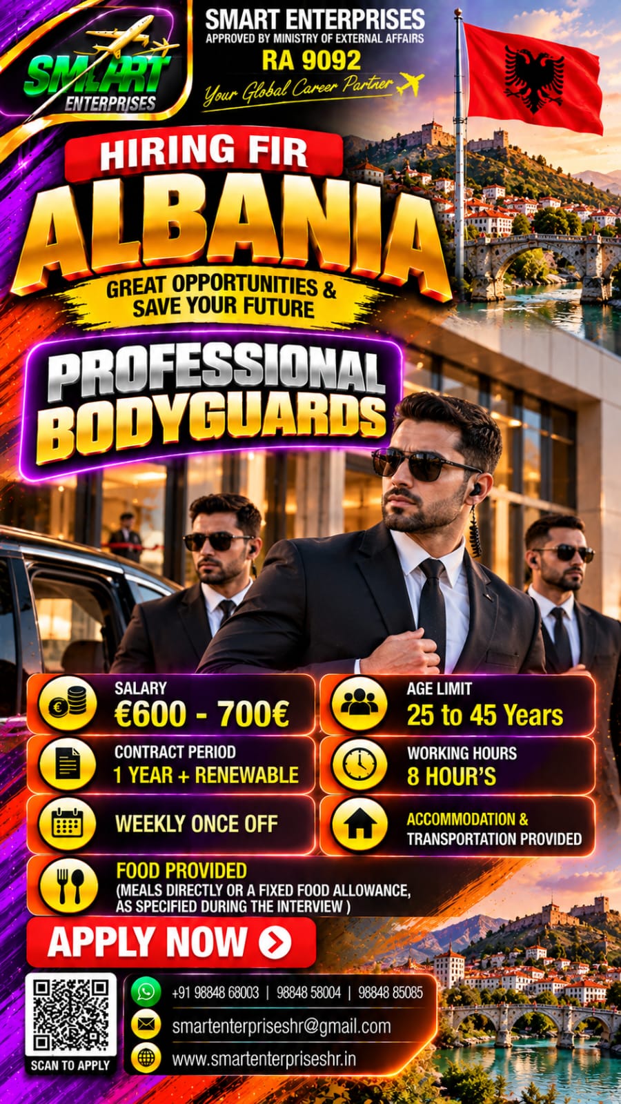 HIRING FOR ALBANIA