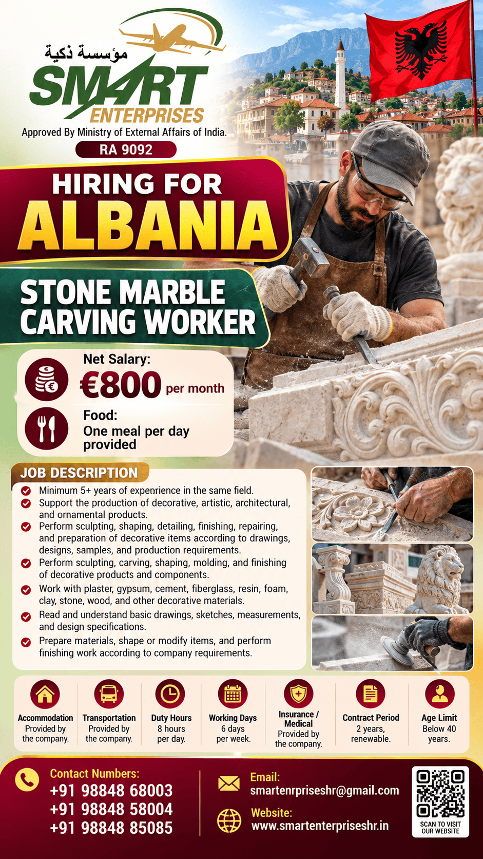 Recruitment poster for HIRING FOR ALBANIA in Albania