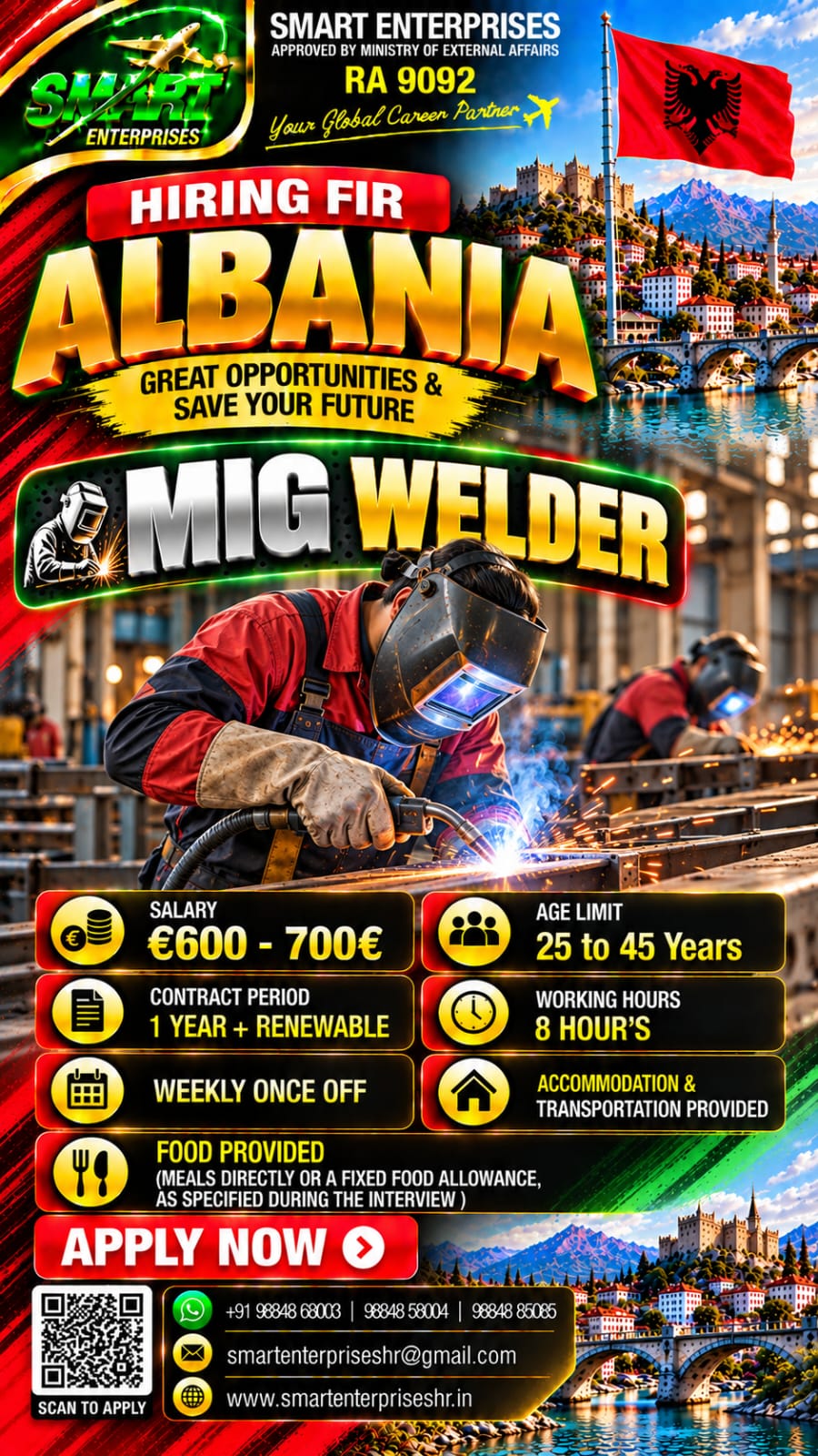 HIRING FOR ALBANIA