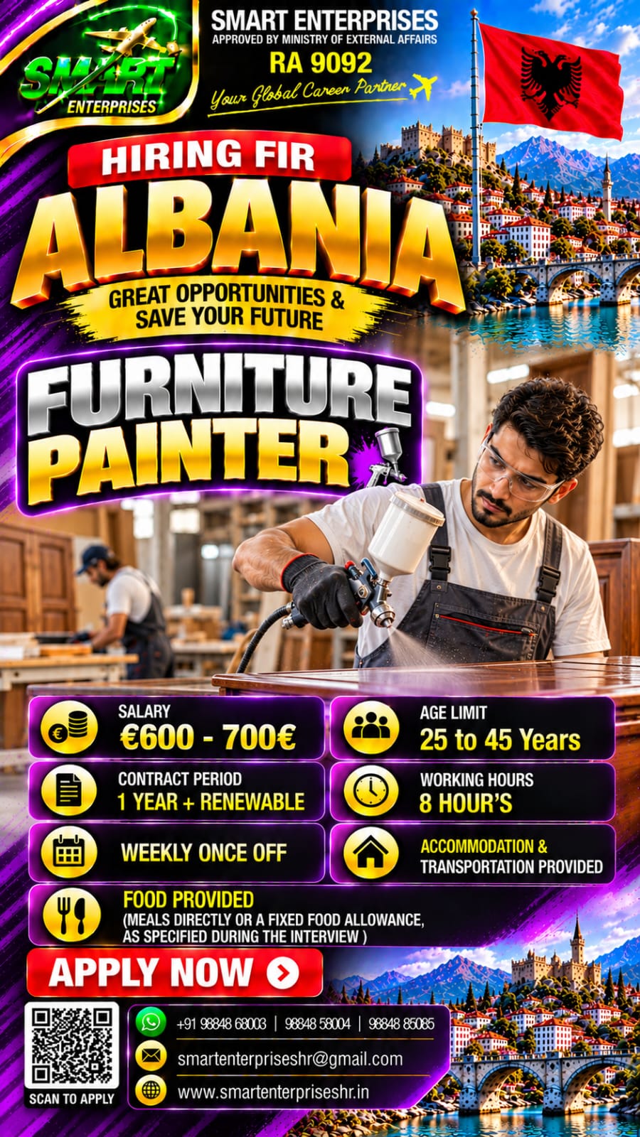 HIRING FOR ALBANIA