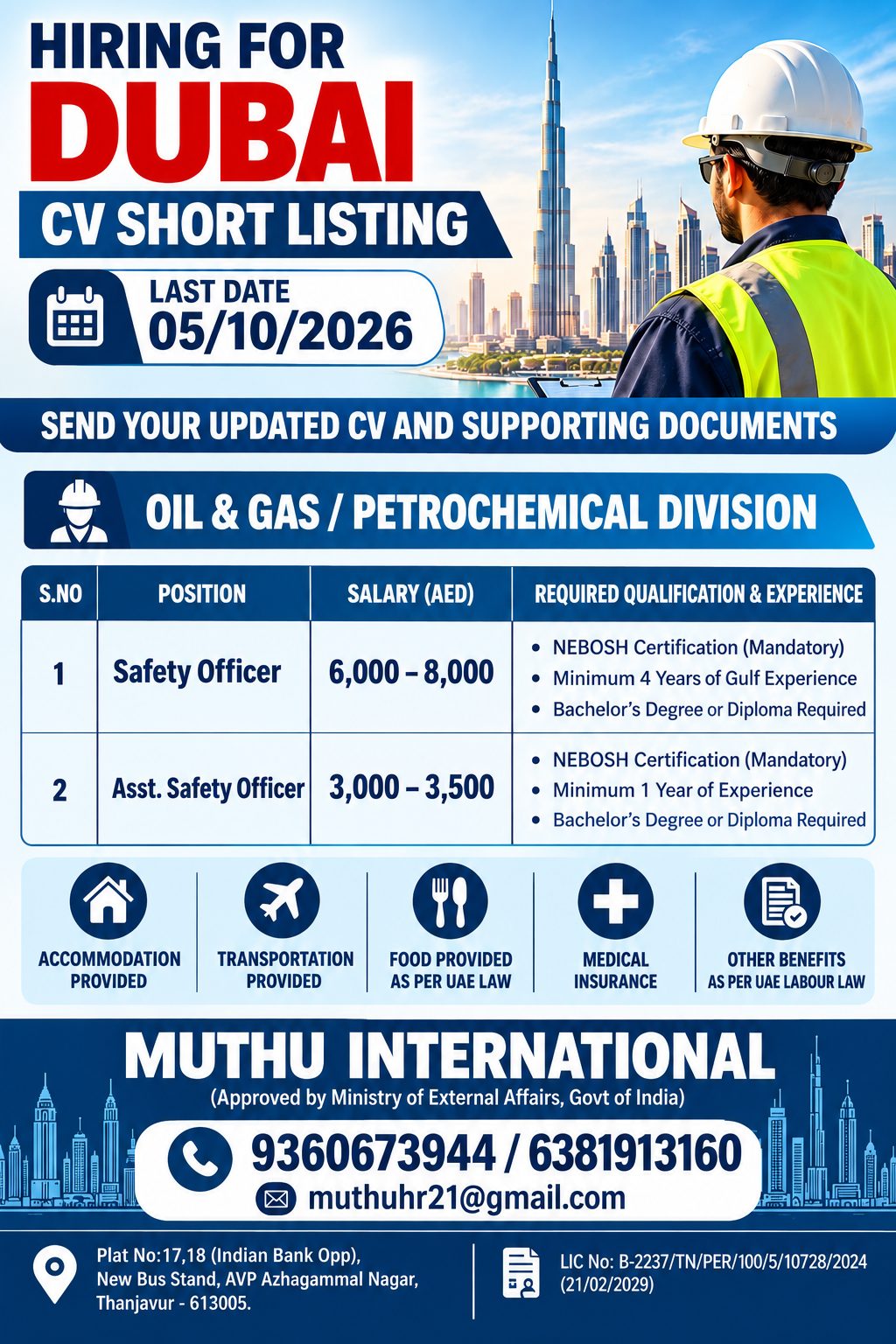 DUBAI - Safety and Asst. Safety Officer