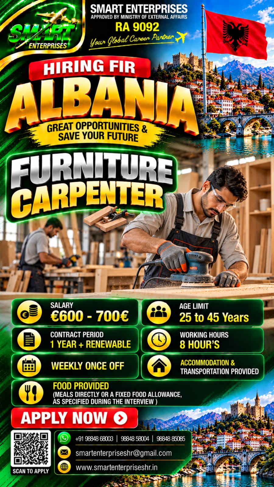 HIRING FOR ALBANIA