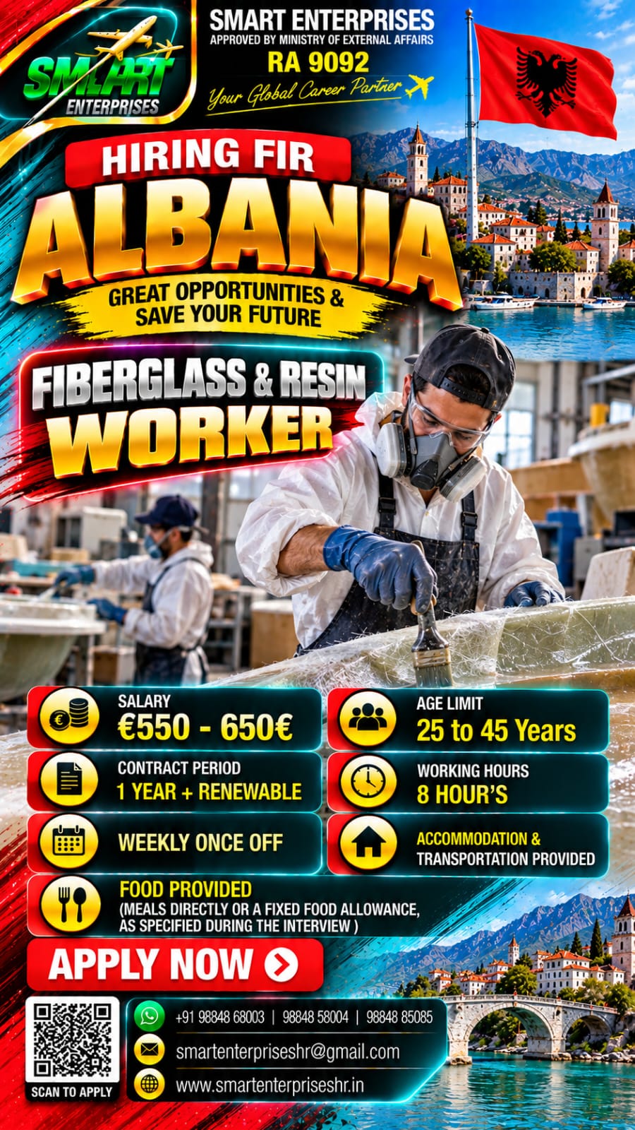 HIRING FOR ALBANIA