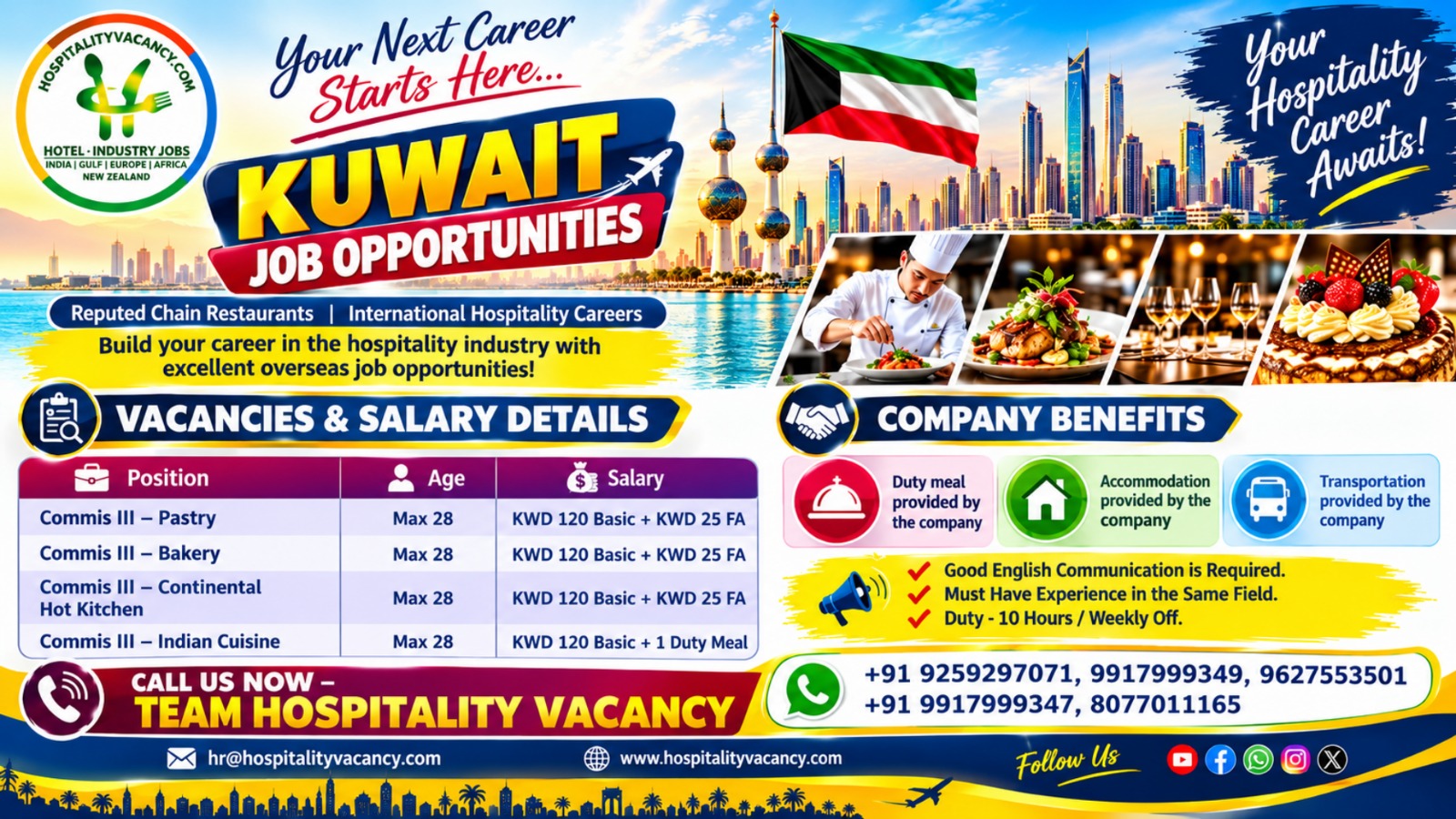 Recruitment poster for Kuwait - Multiple Positions in Kuwait