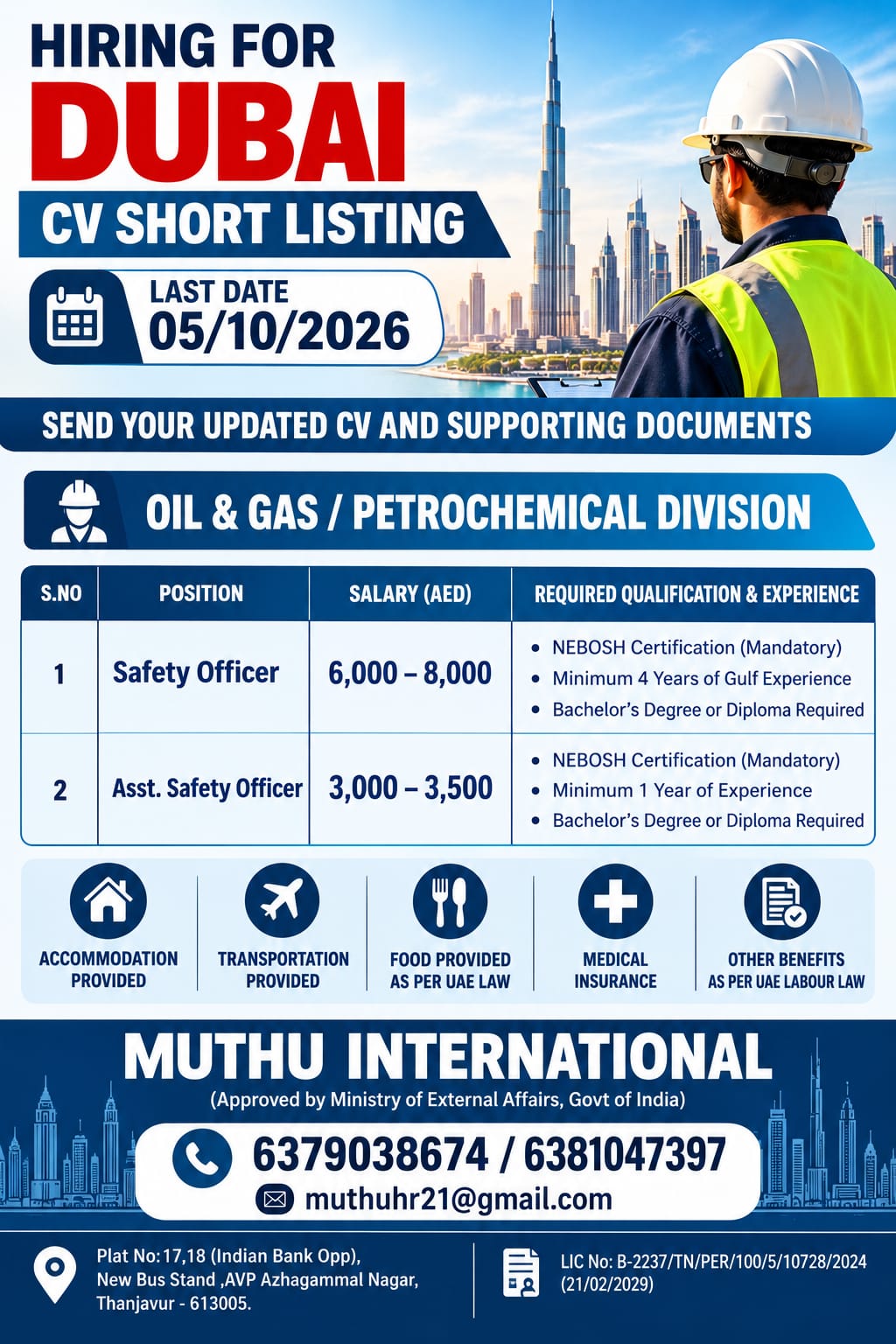 DUBAI - Safety and Asst. Safety Officer