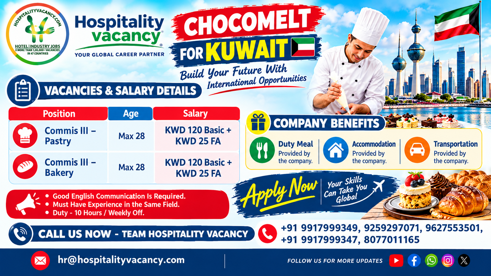 Recruitment poster for Kuwait - Multiple Positions in Kuwait