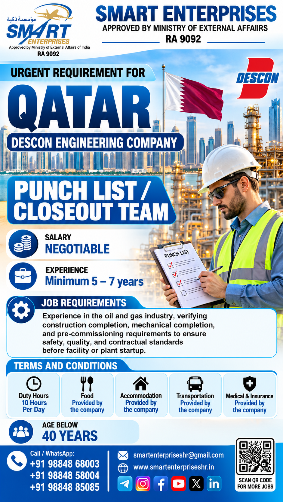 Recruitment poster for HARING OR QUTAR in Qatar