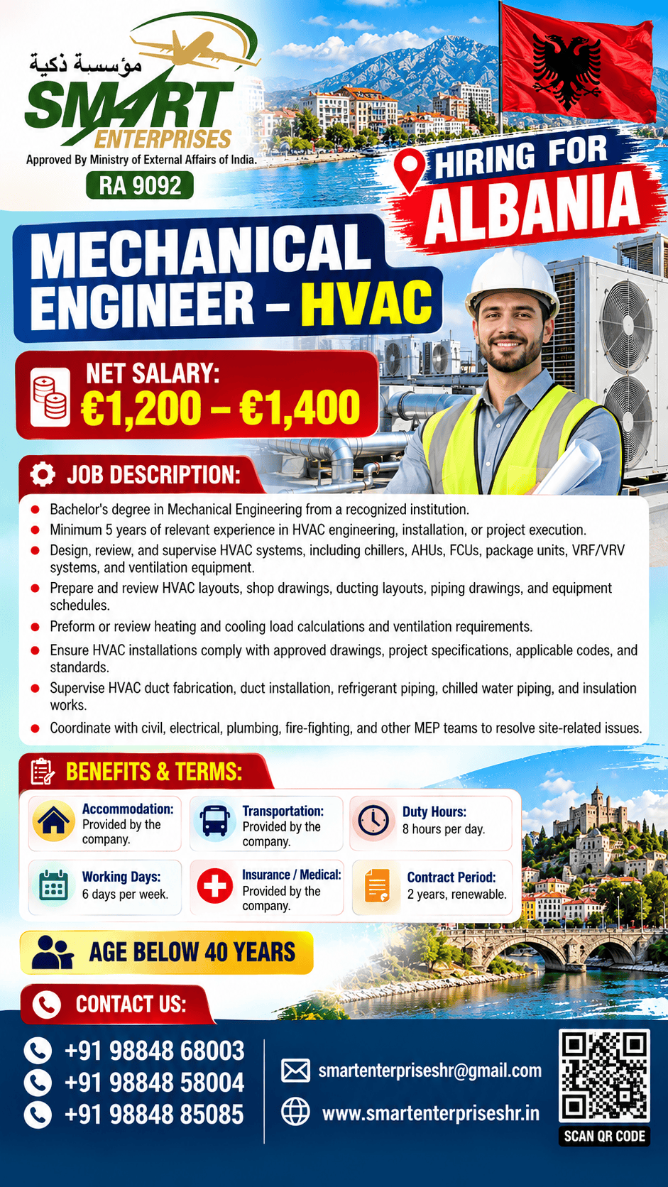 Recruitment poster for HIRING FOR ALBANIA in Albania