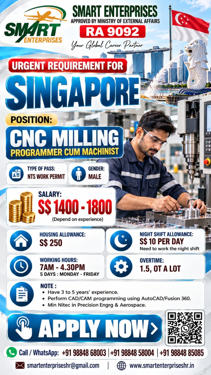 Recruitment poster for HIRING FOR SINGAPORE in Singapore