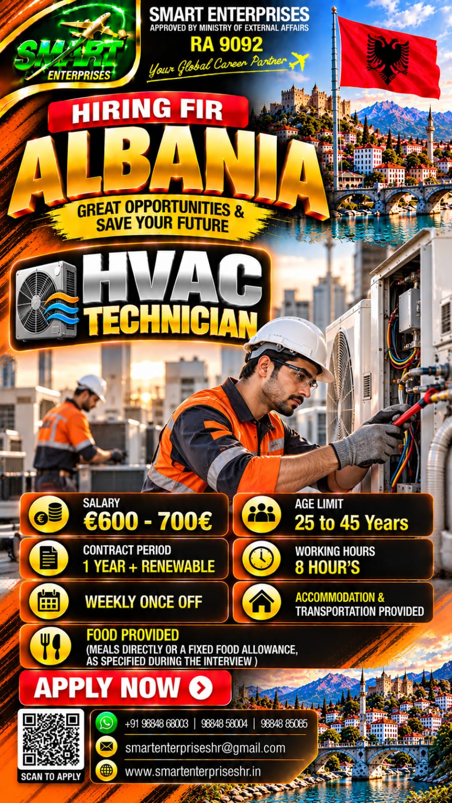HIRING FOR ALBANIA