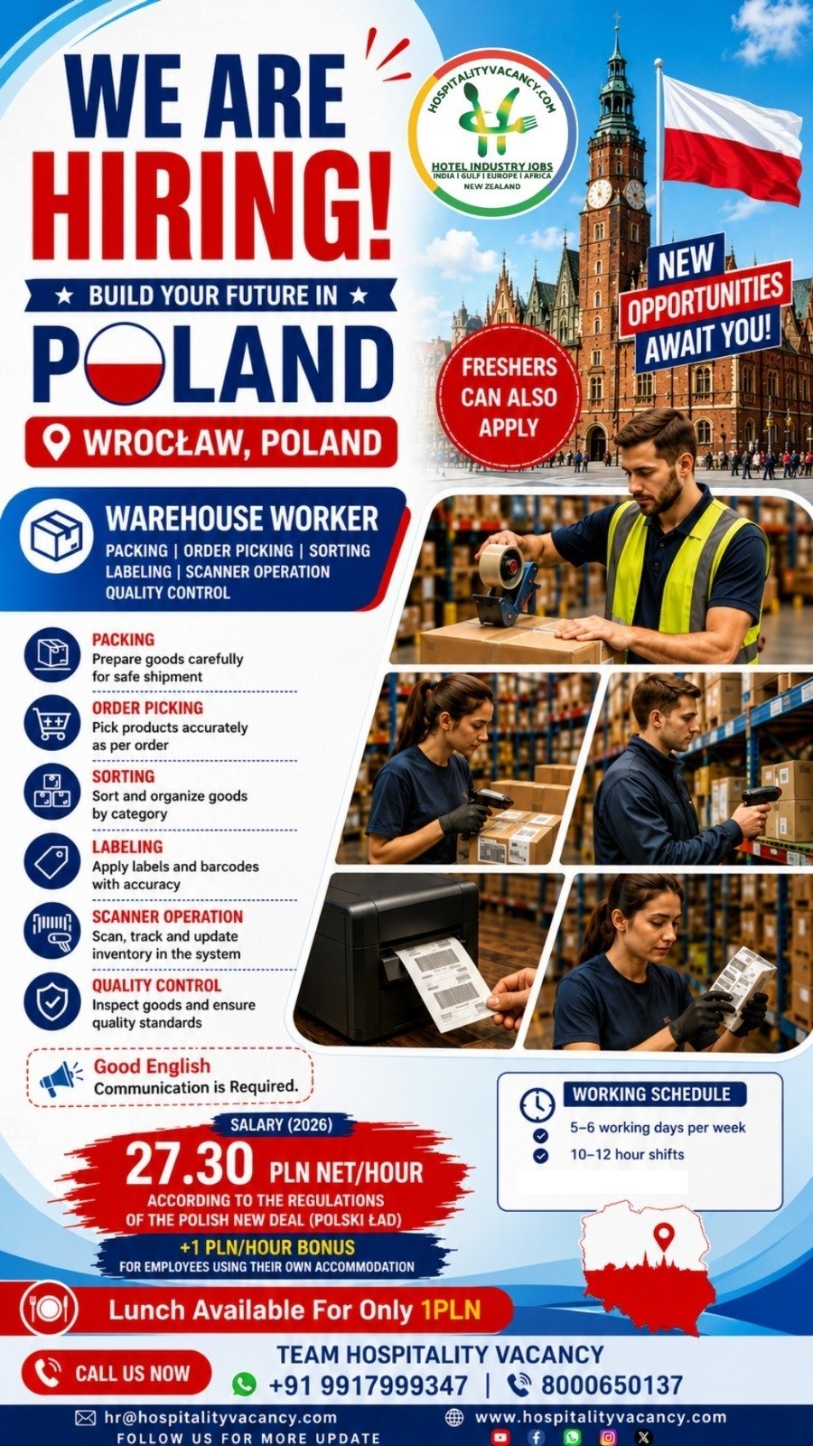 Recruitment poster for Poland - Warehouse Worker in Poland